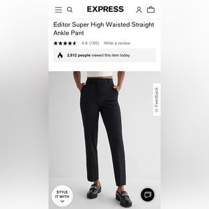 *NEW* express editor straight super high rise ankle pant